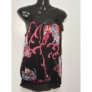 🌟Forever21 Multicolor Graphic Silk Lined Relaxed Fit Women Top Size L - NWT!